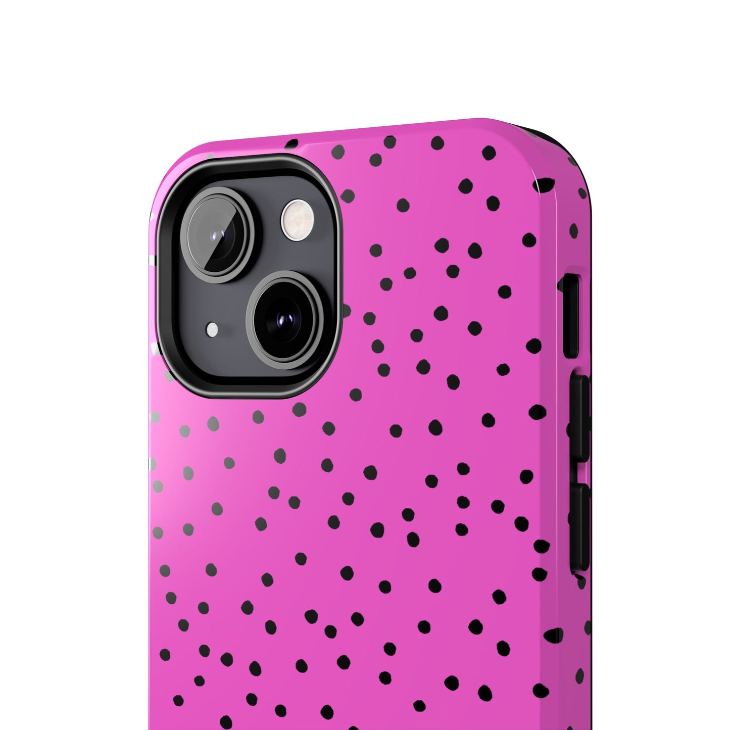 Dinky Dots Cerise / Black Phone Case