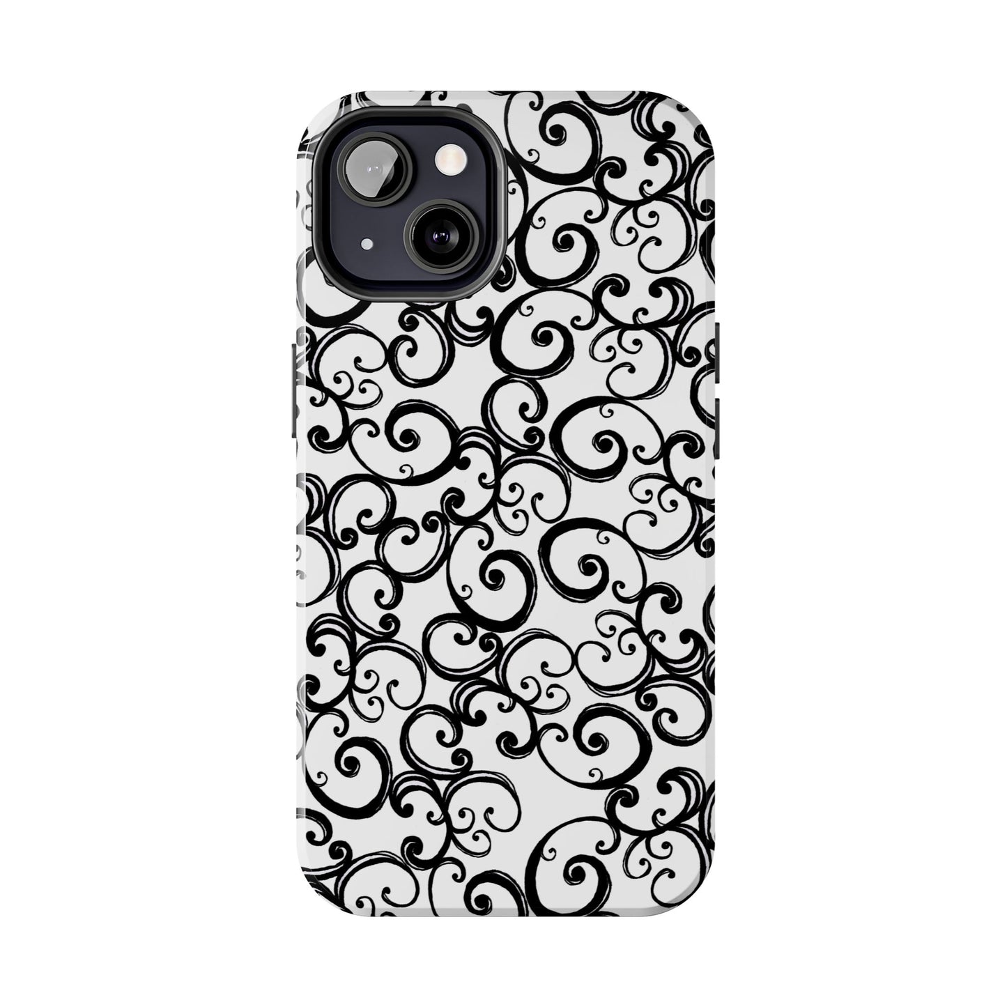 Curls White / Black Phone Case