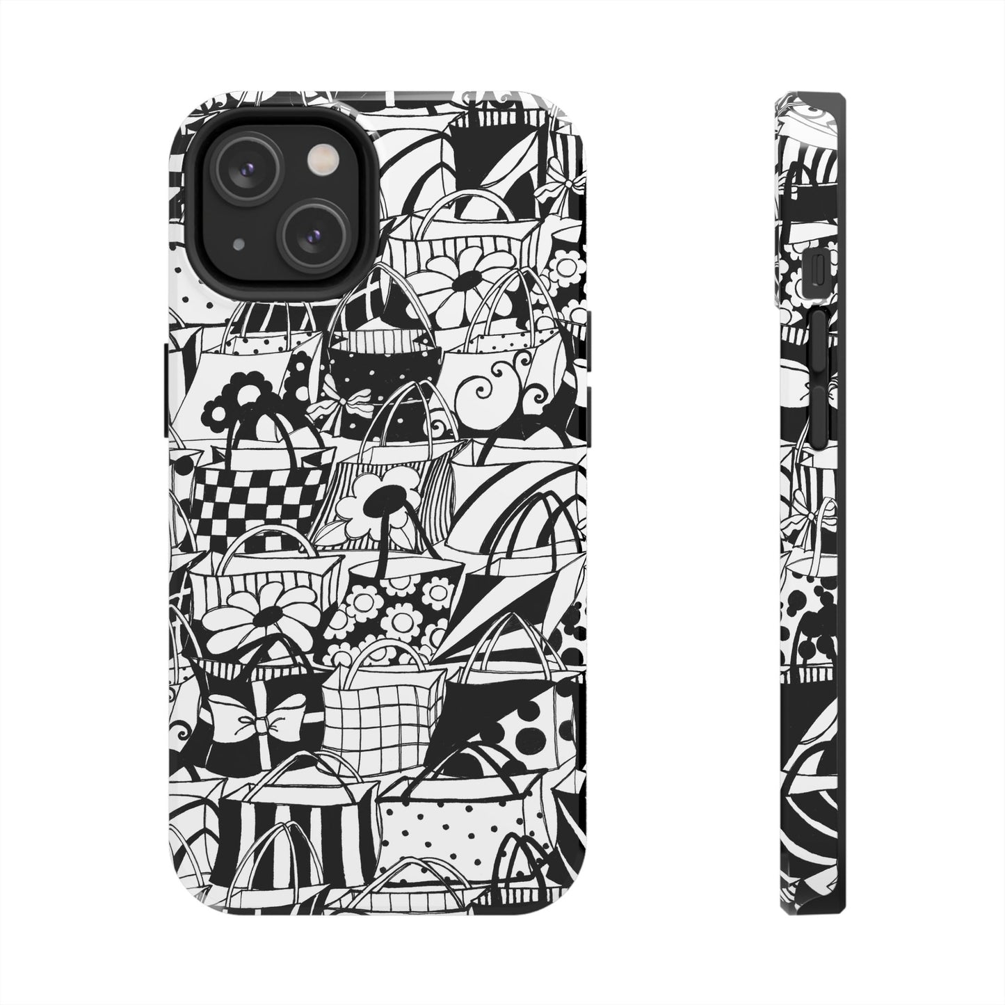Totally Black / White Phone Case