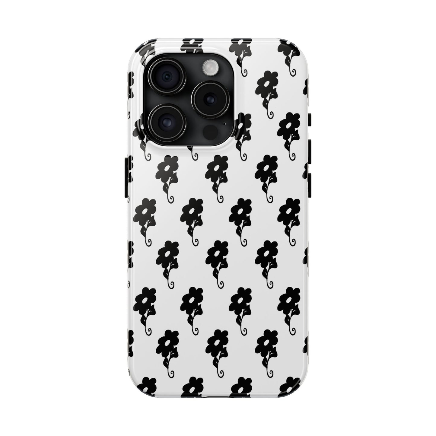 Flowers White / Black Phone Case