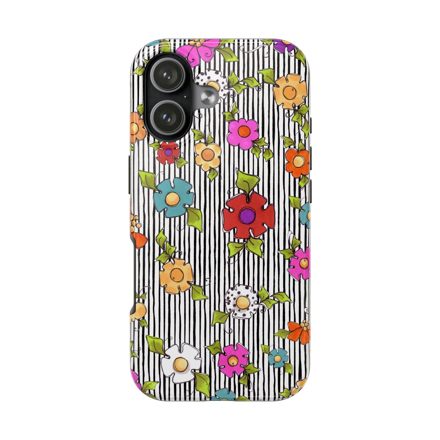 Dog Blooms White / Black Phone Case