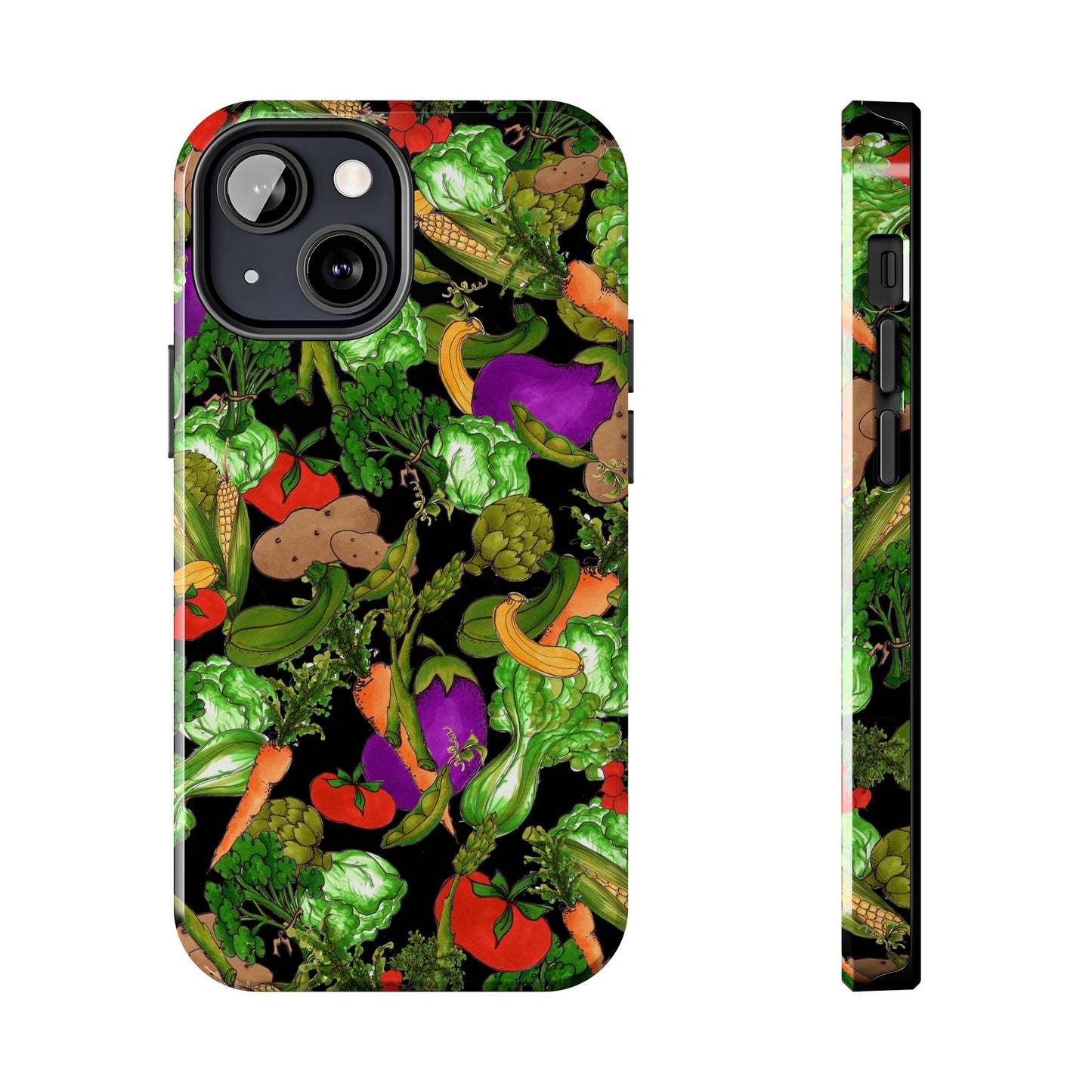 Veggie Jungle Black Phone Case