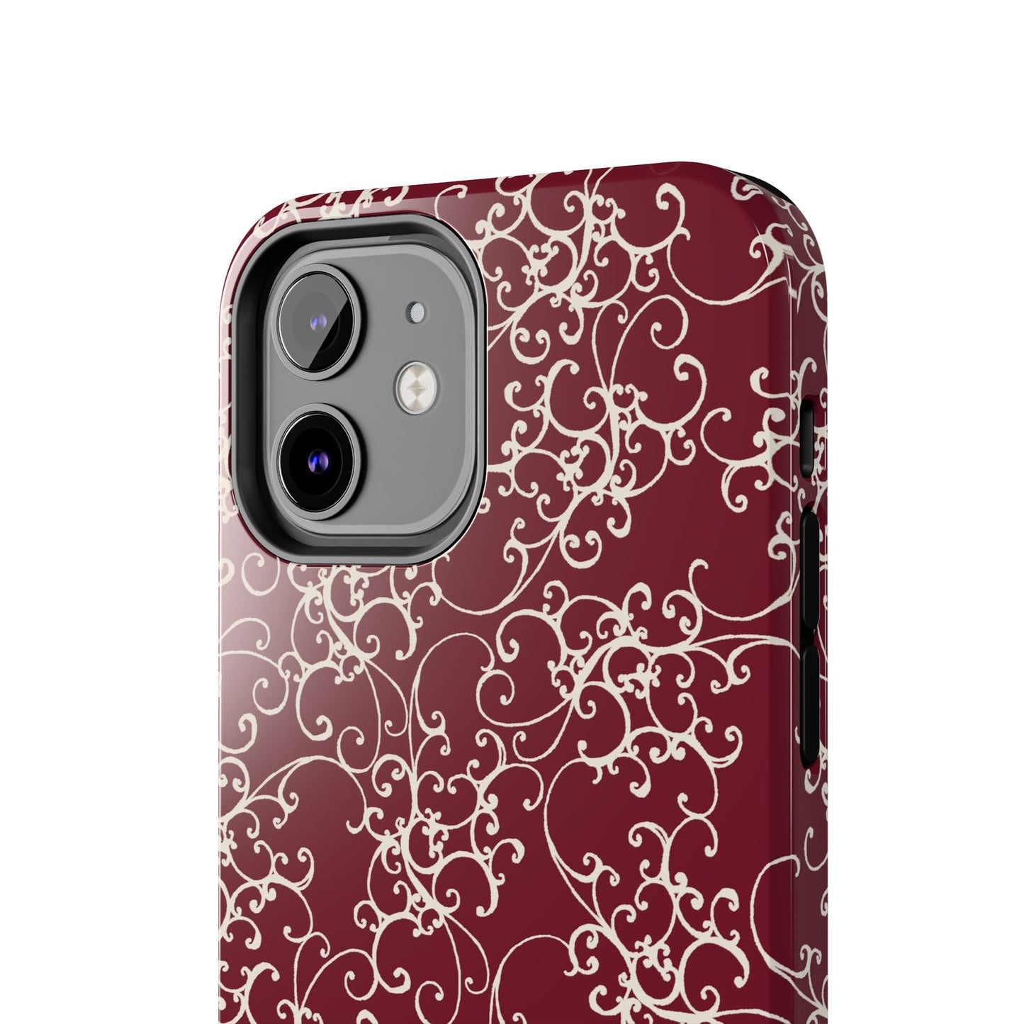 Elegant Scroll Red / Ivory Phone Case