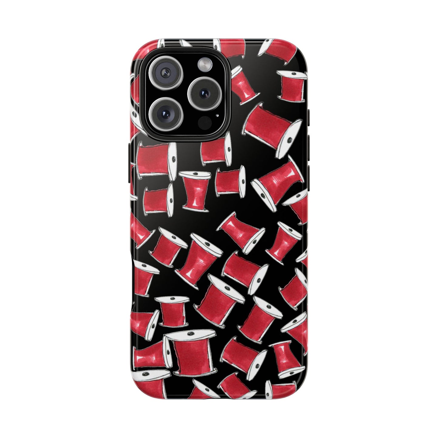Red Thread Black Phone Case