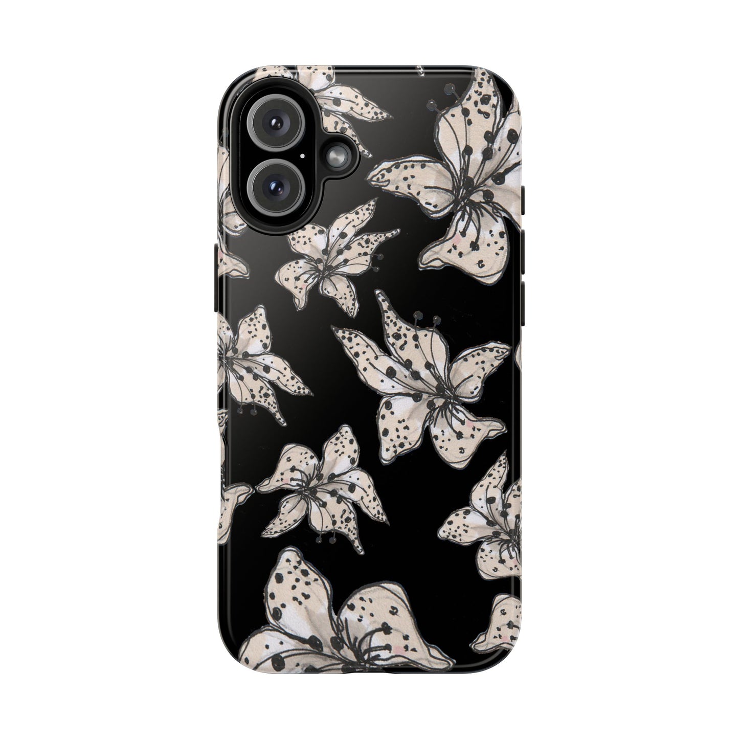 Spotted Lilies Black Phone Case