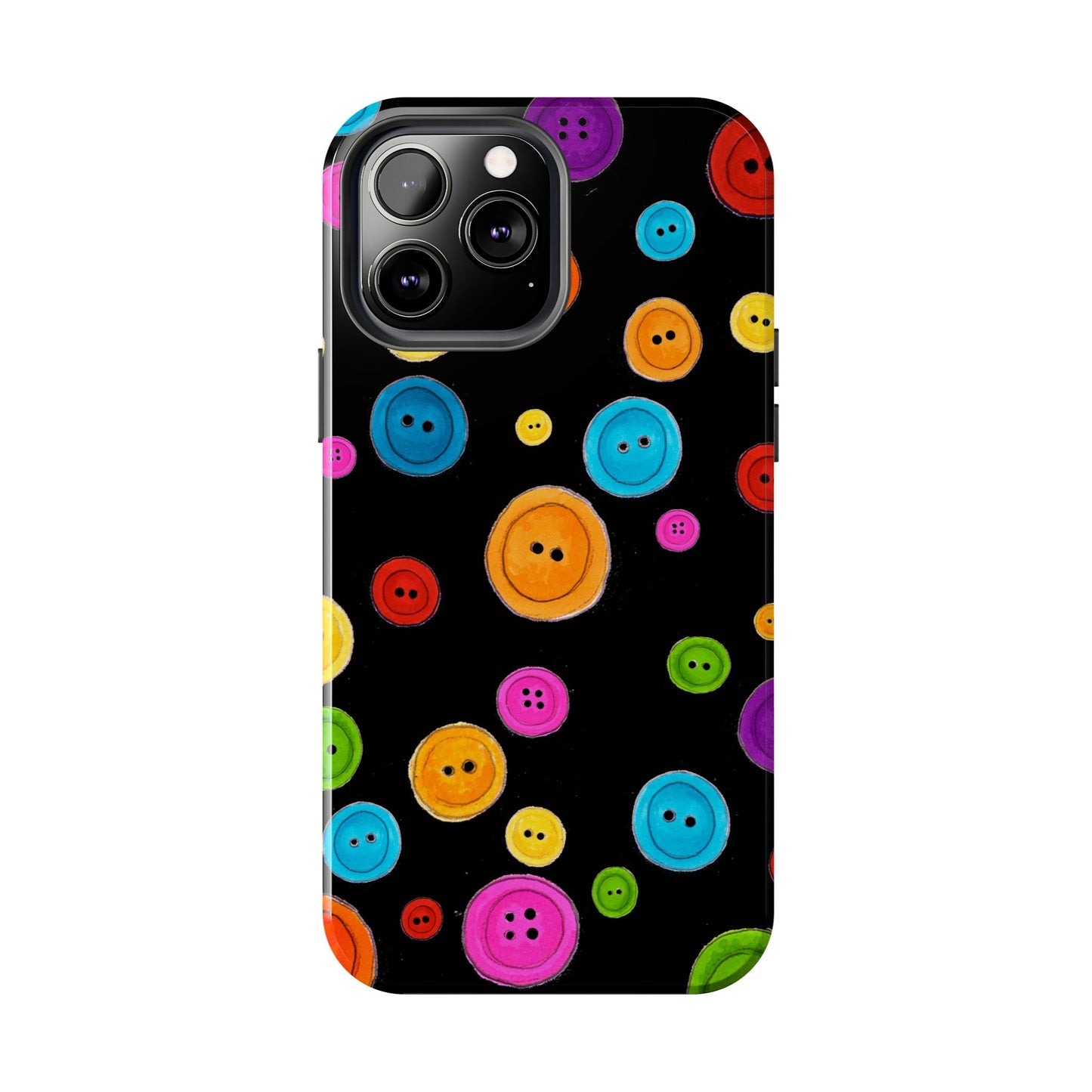 Button Dots Black Phone Case