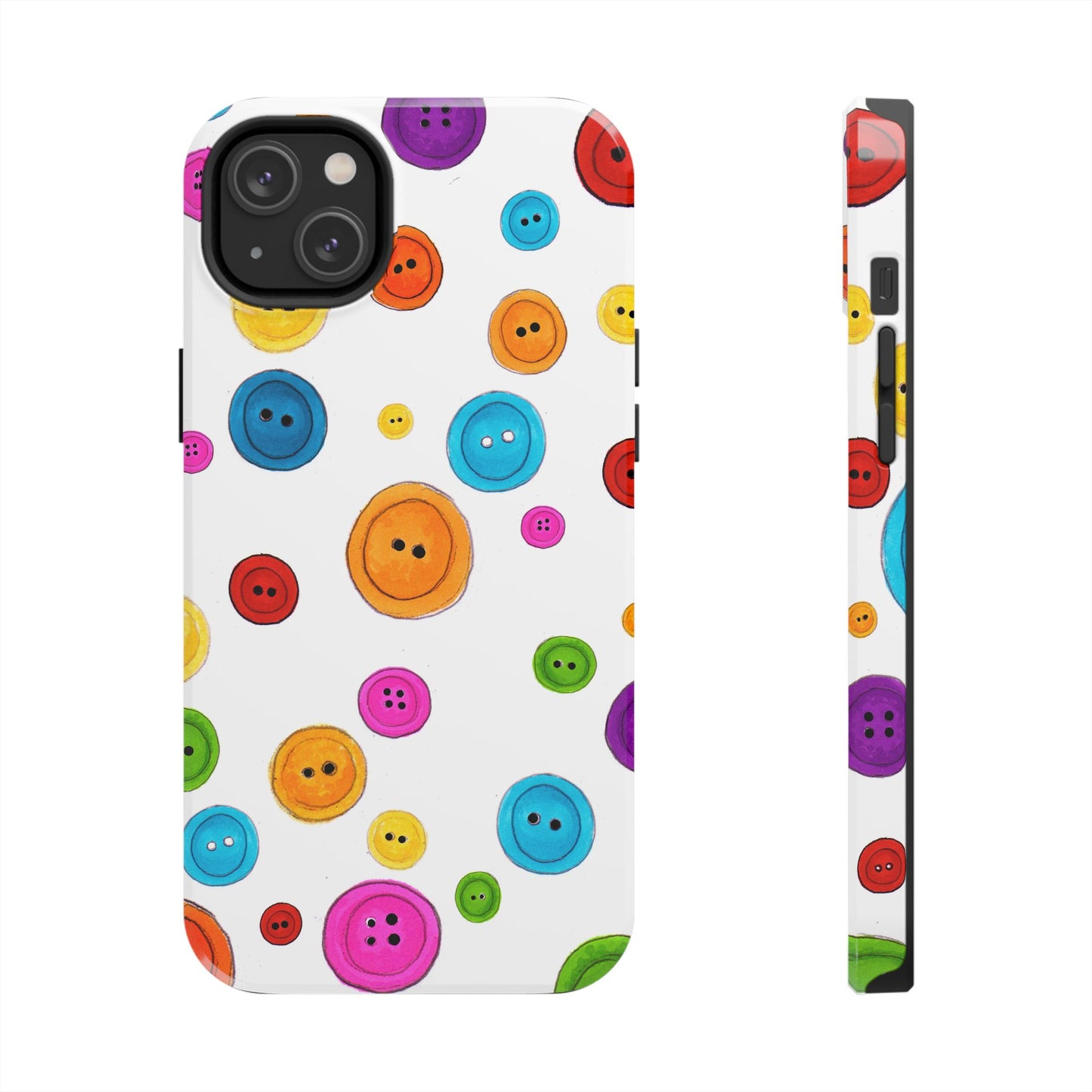 Button Dots White Phone Case