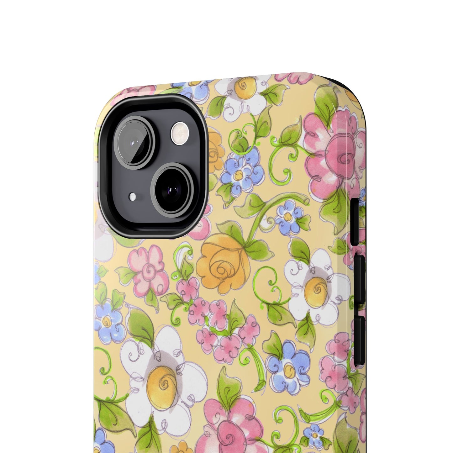 Flower Frolic Yellow Phone Case