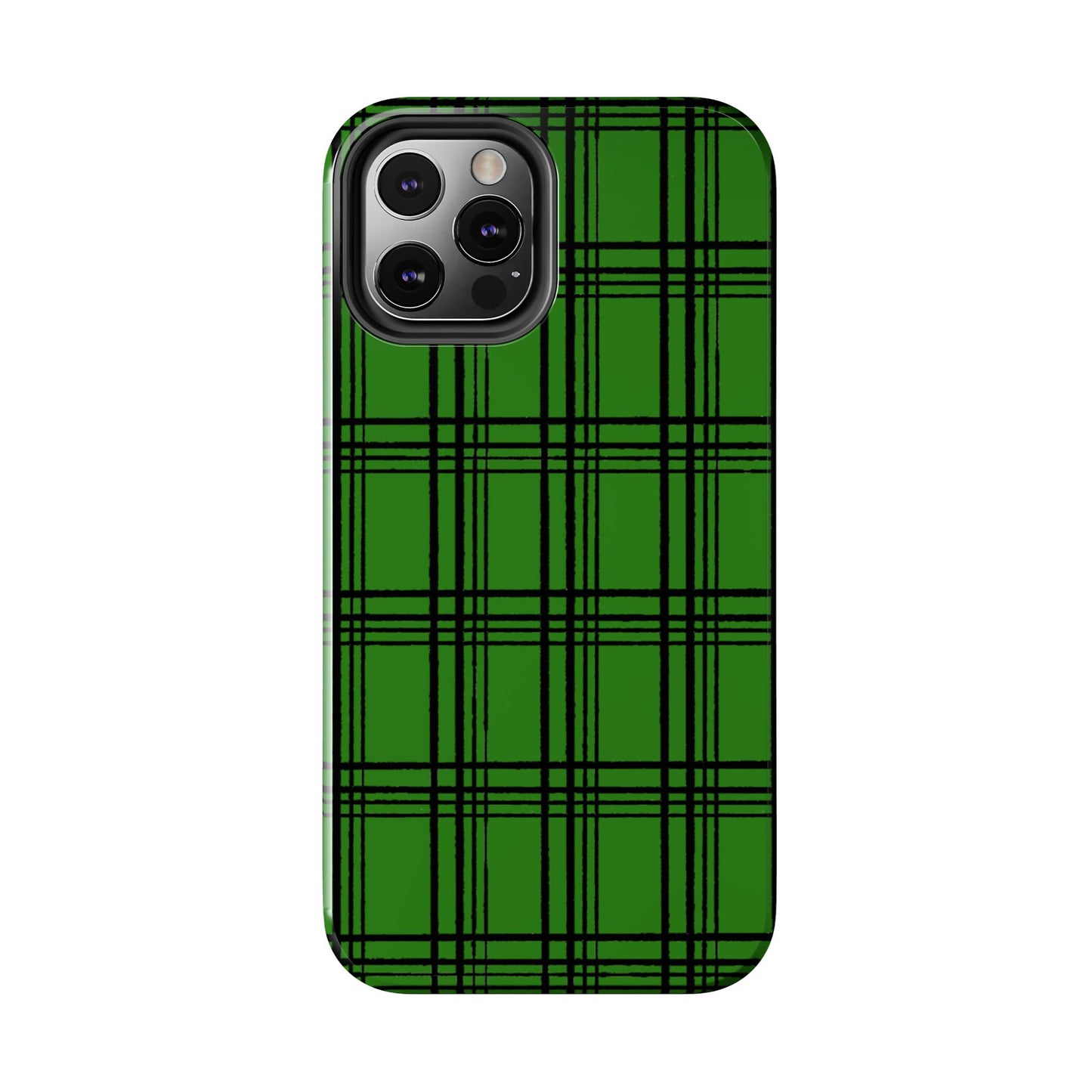 Glad Plaid Green / Black Phone Case