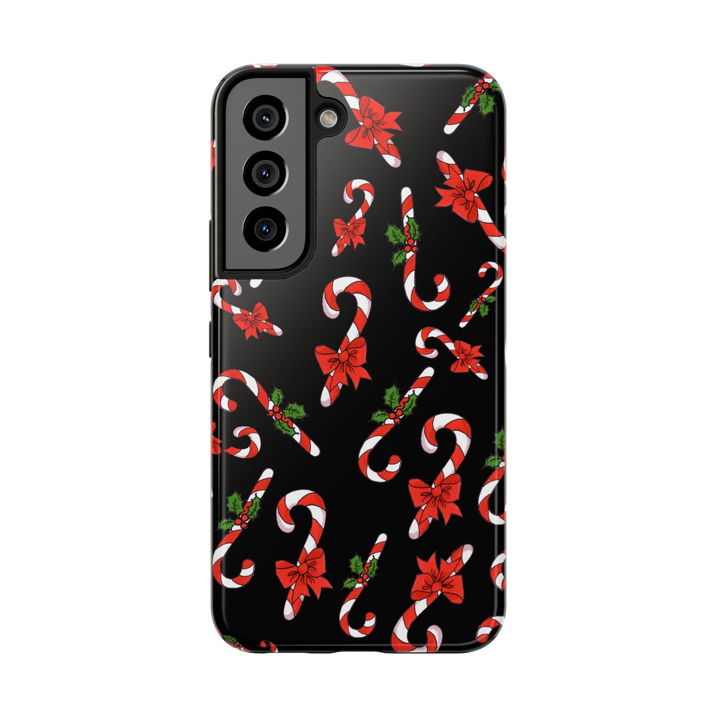 Candy Cane Crowd Black Phone Case