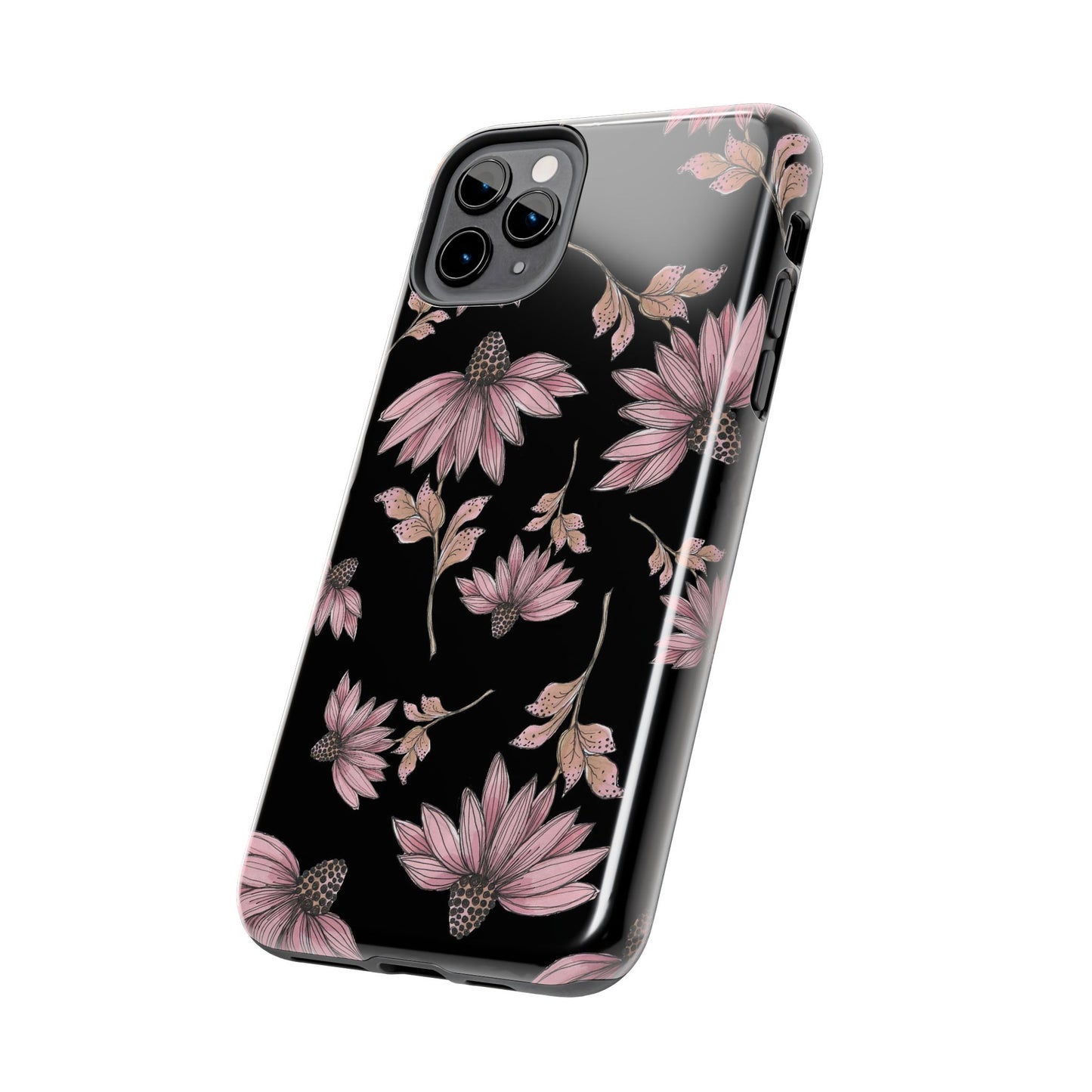 Wild Cone Flowers Black Phone Case