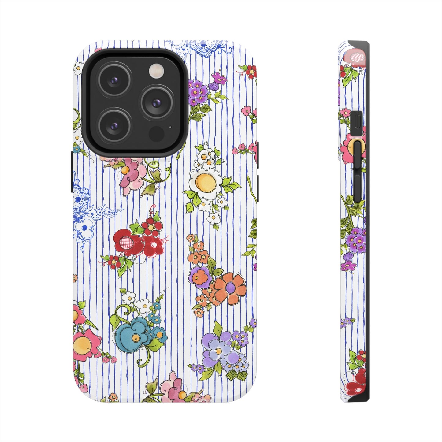 Mixed Bouquets Blue / White Phone Case