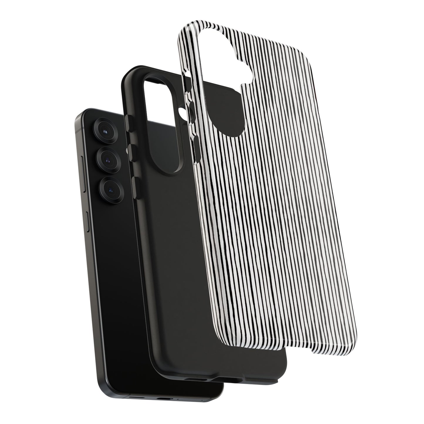 Quirky Pin Stripe White / Black Phone Case