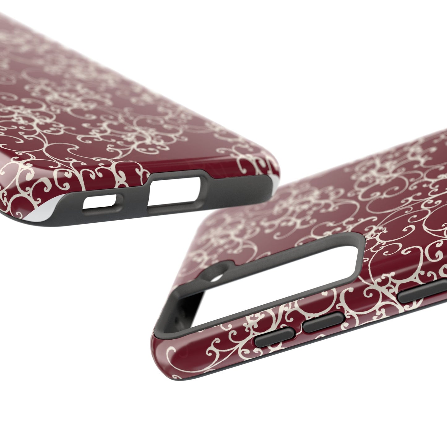 Elegant Scroll Red / Ivory Phone Case