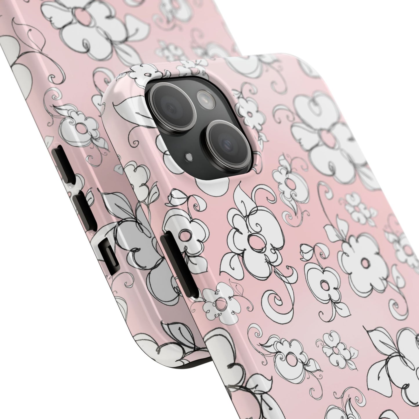 Lady Flowers Pink Sky Phone Case