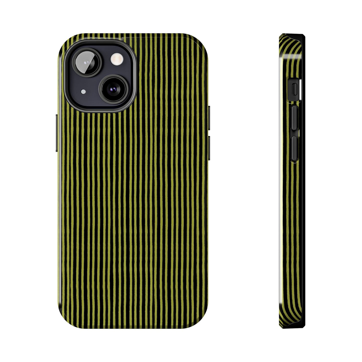 Happy Stripe Green / Black Phone Case