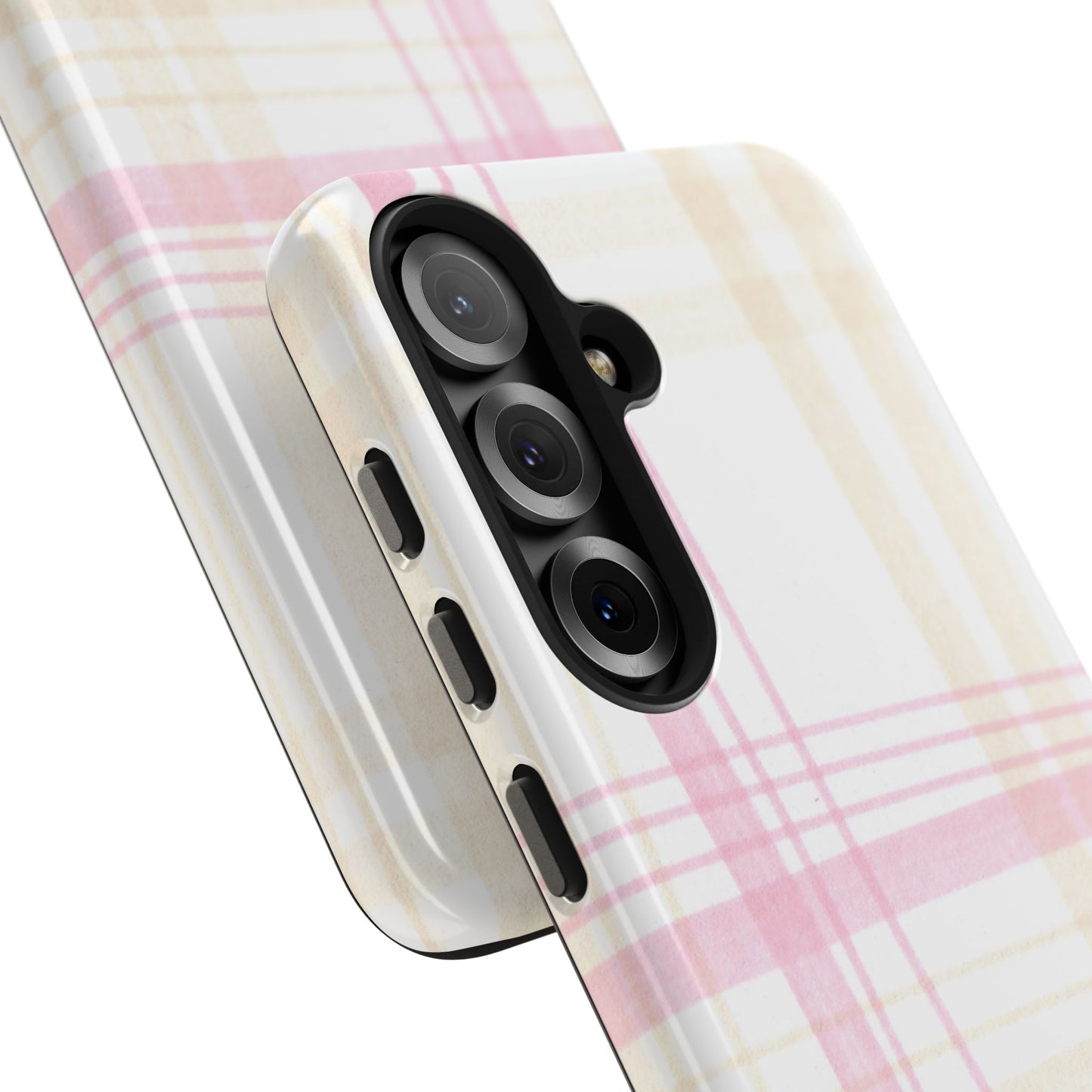 Flower Model Plaid Phone Case
