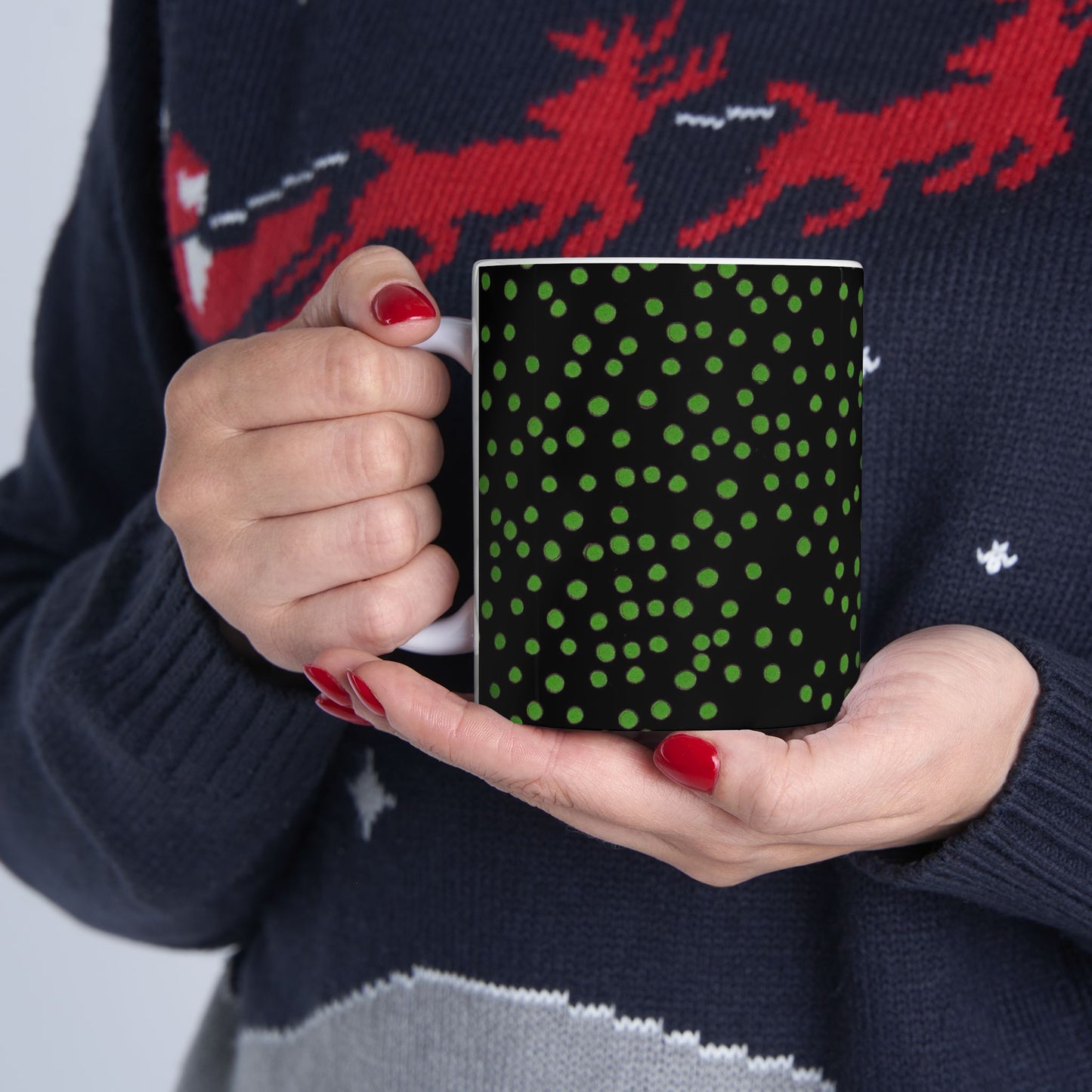 Dinky Dots Black / Green Cup