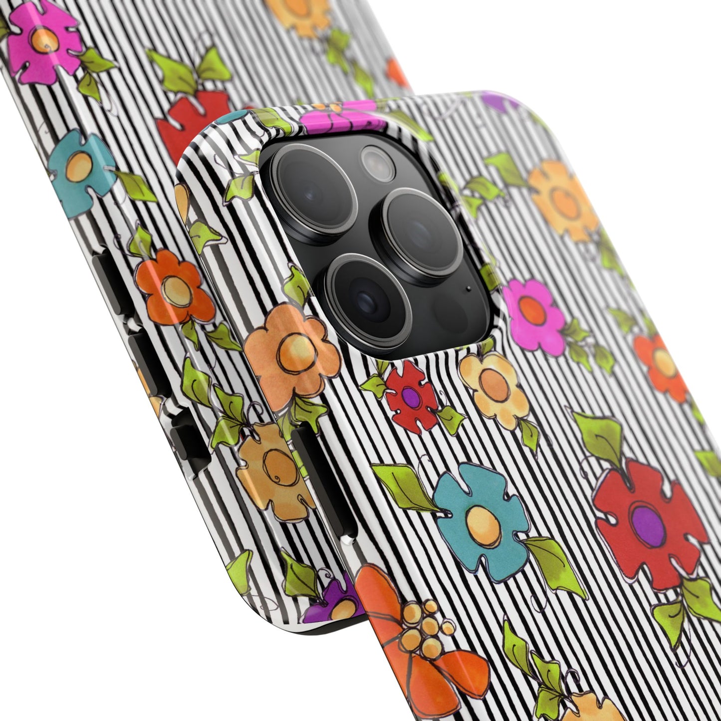 Dog Blooms White / Black Phone Case