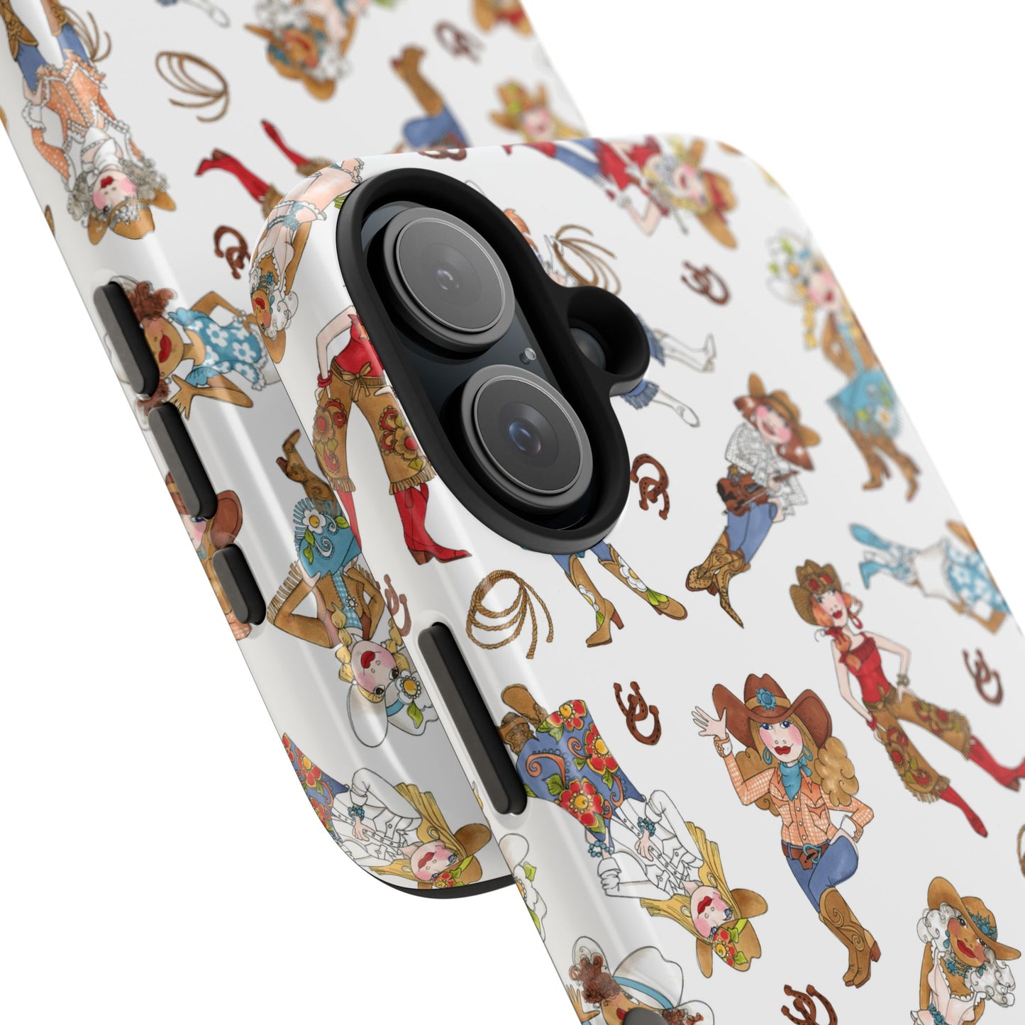 Tossed Cowgirls White Phone Case