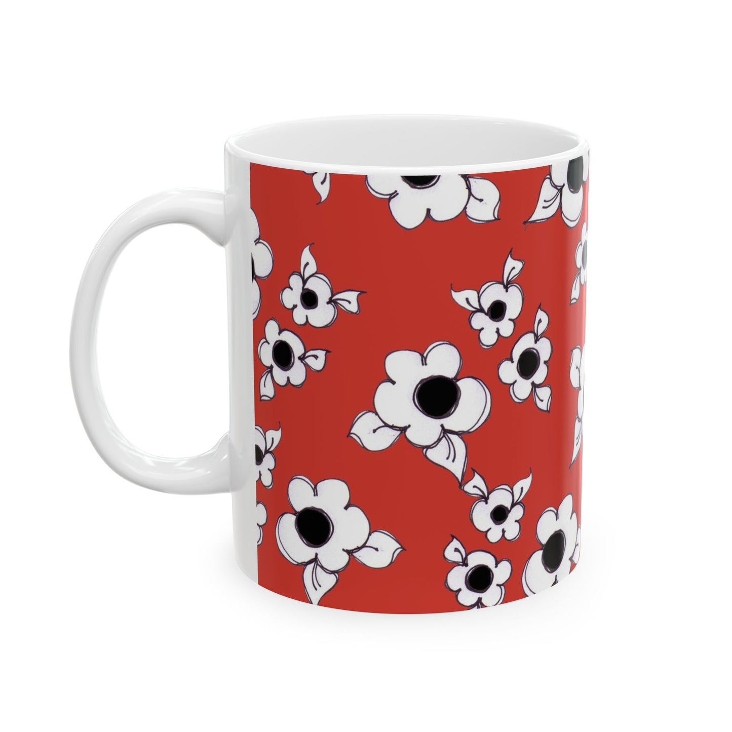 Daisy Cluster Red / White Cup