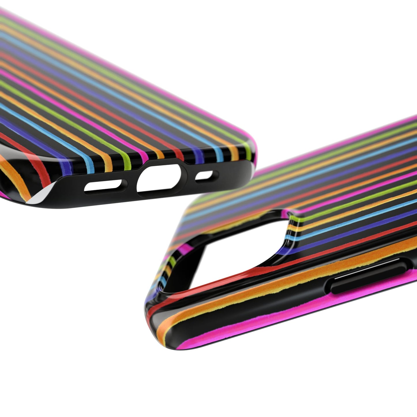 Happy Stripe Black Phone Case