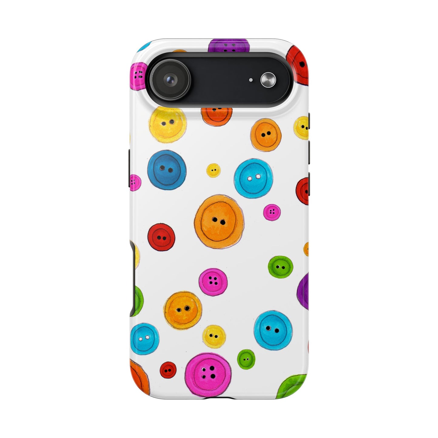 Button Dots White Phone Case