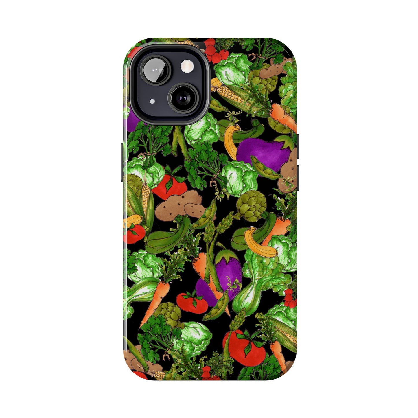 Veggie Jungle Black Phone Case