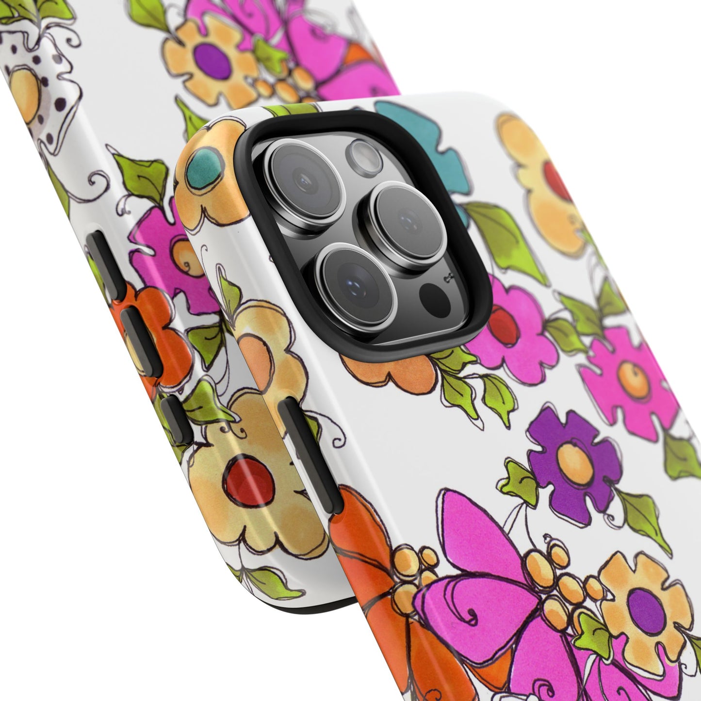 Happy Blooms White Phone Case