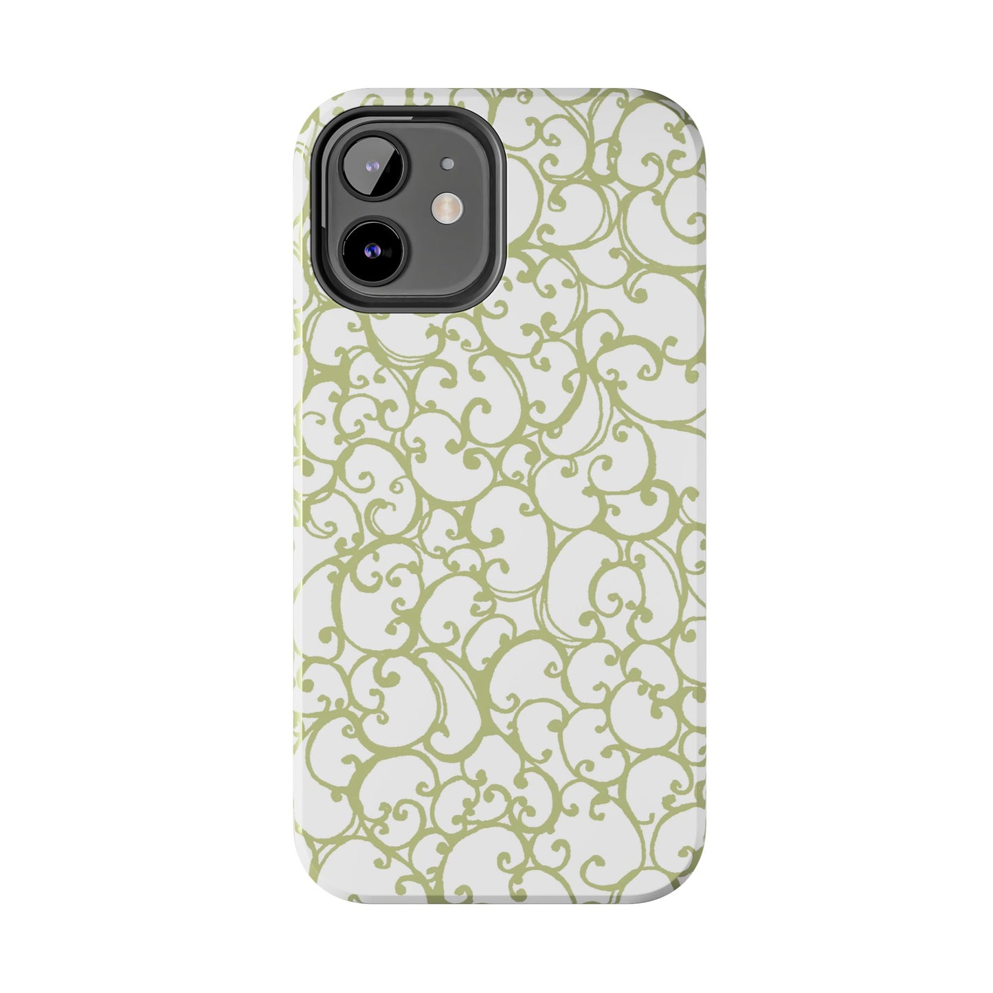 Scrollie White / Green Phone Case