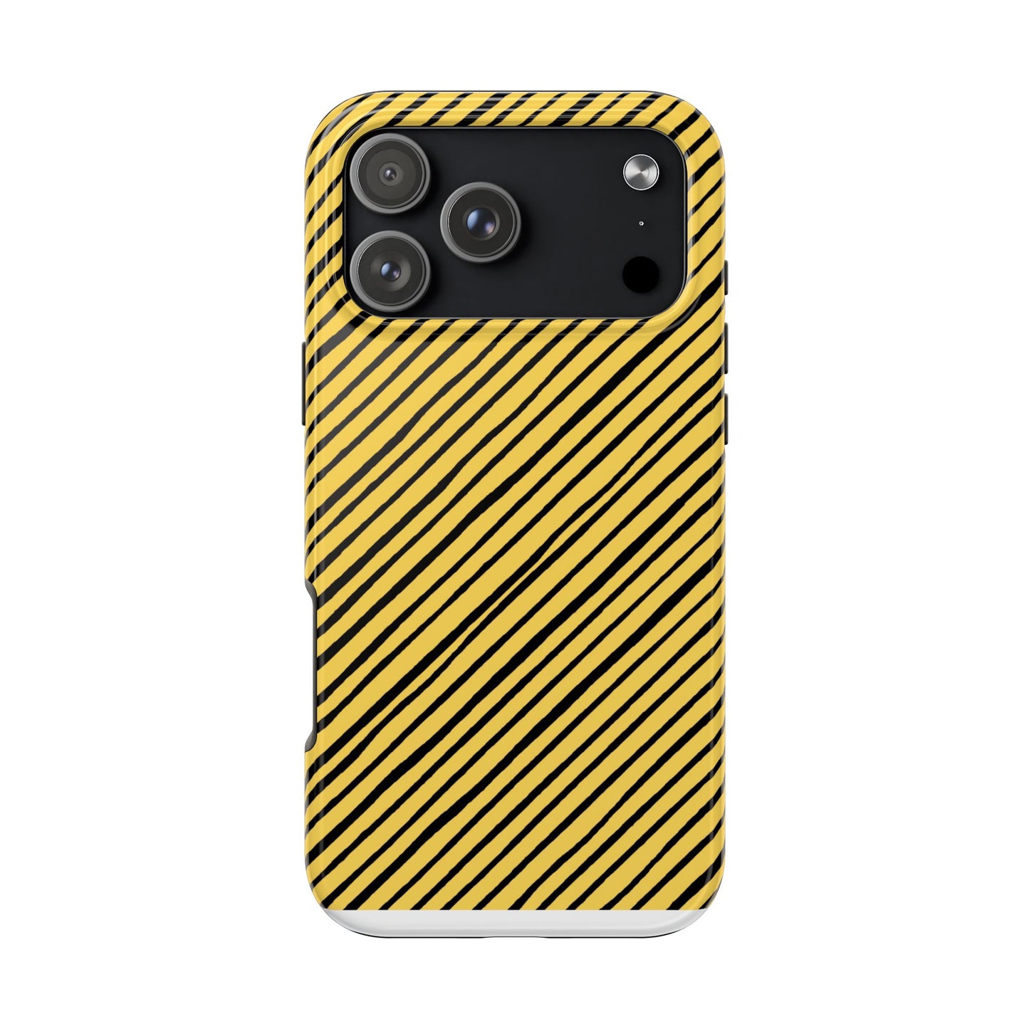 Quirky Bias Stripe Yellow / Black Phone Case