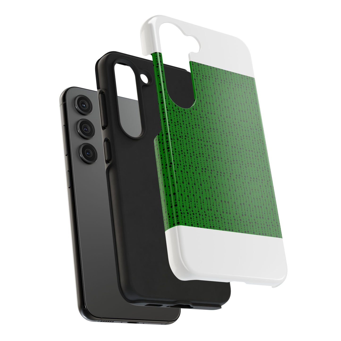 Beaded Curtain Green / Black Phone Case