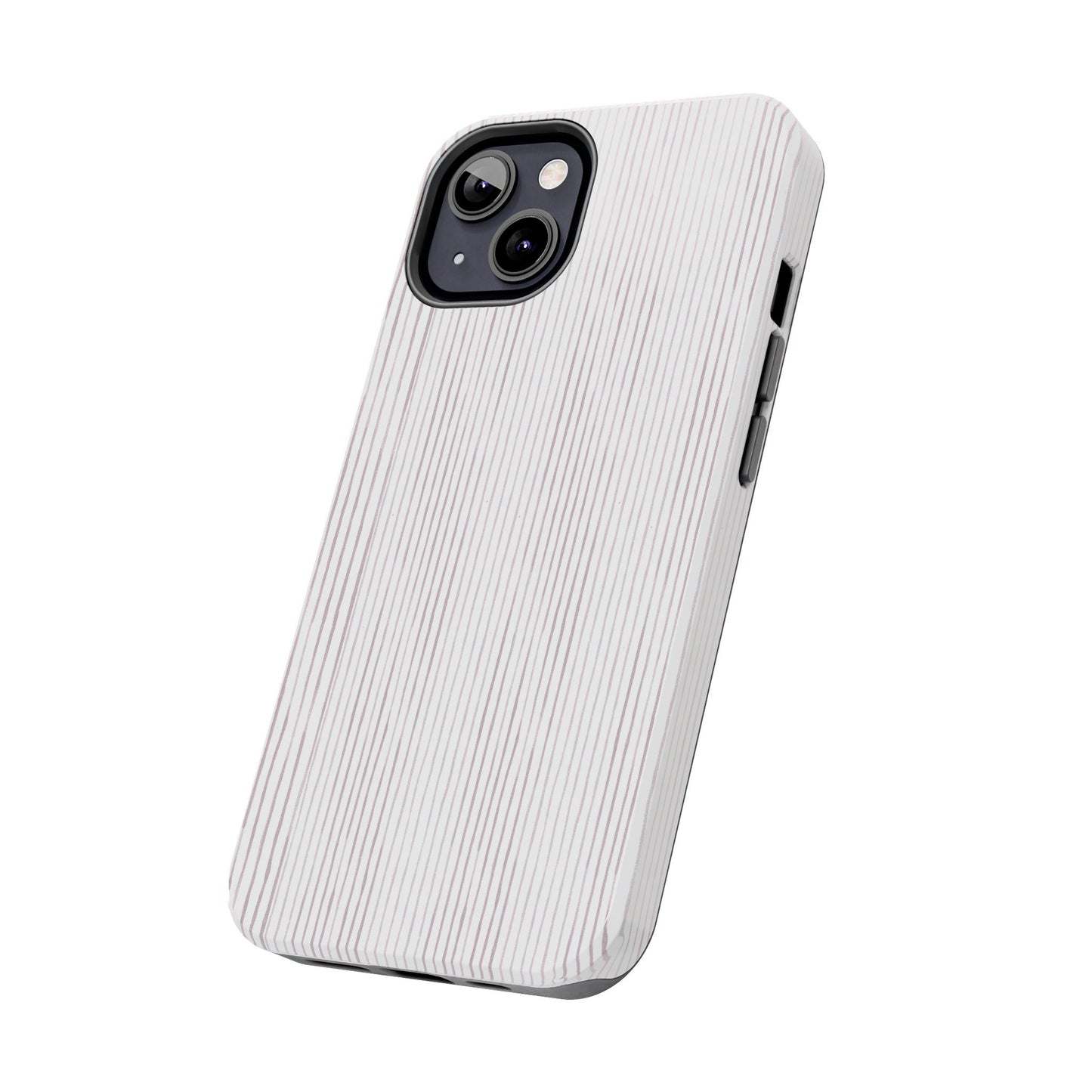 Happy Stripe White / Silver Phone Case