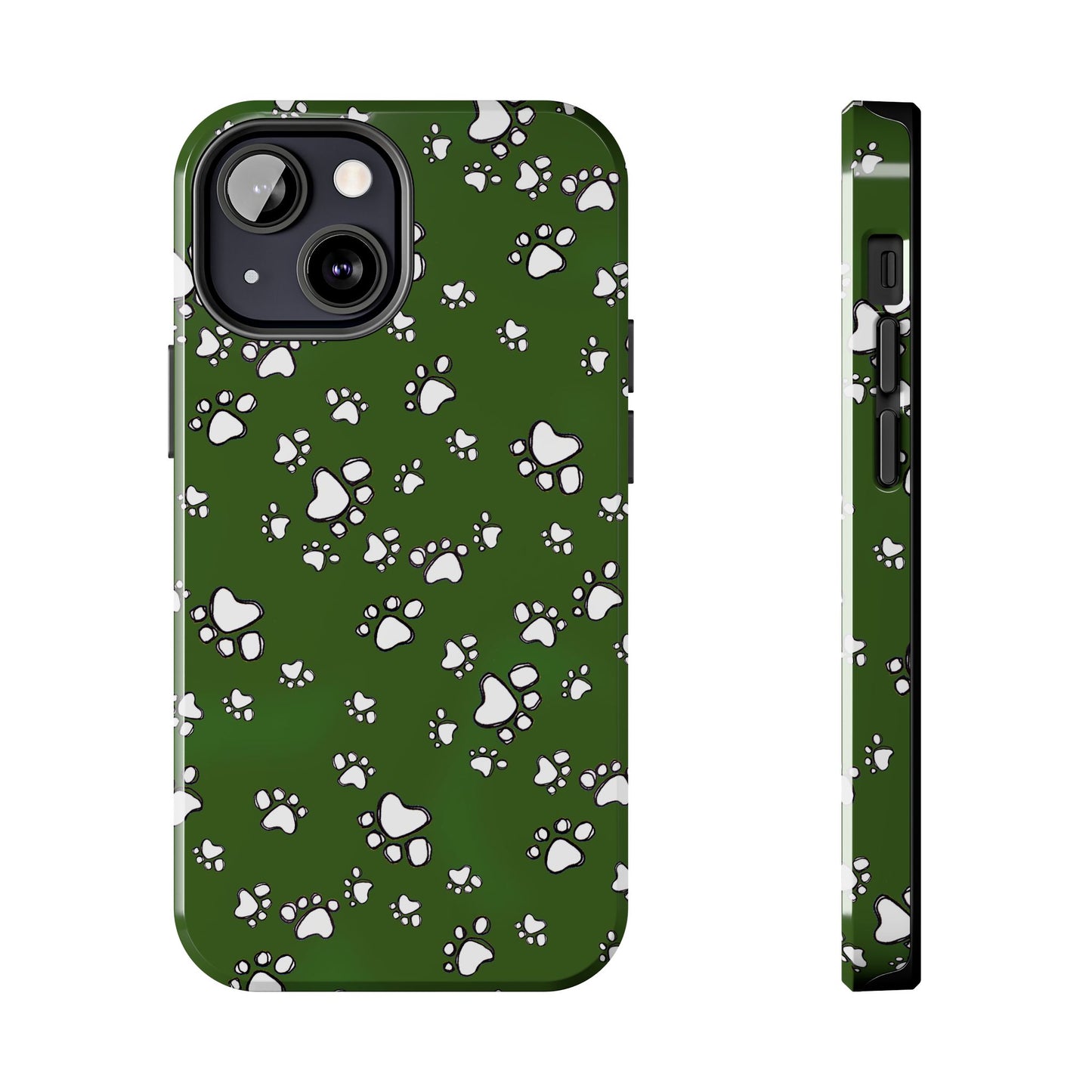 Paw Flakes Green Phone Case