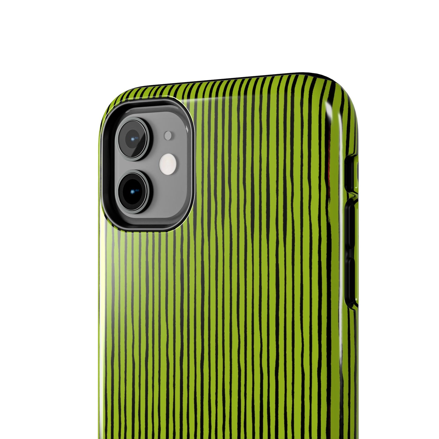 Quirky Pin Stripe Green / Black Phone Case