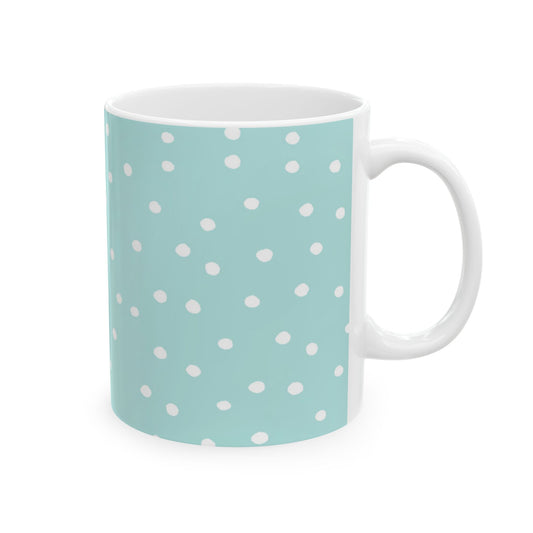 Petite Dots Seafoam / White Cup