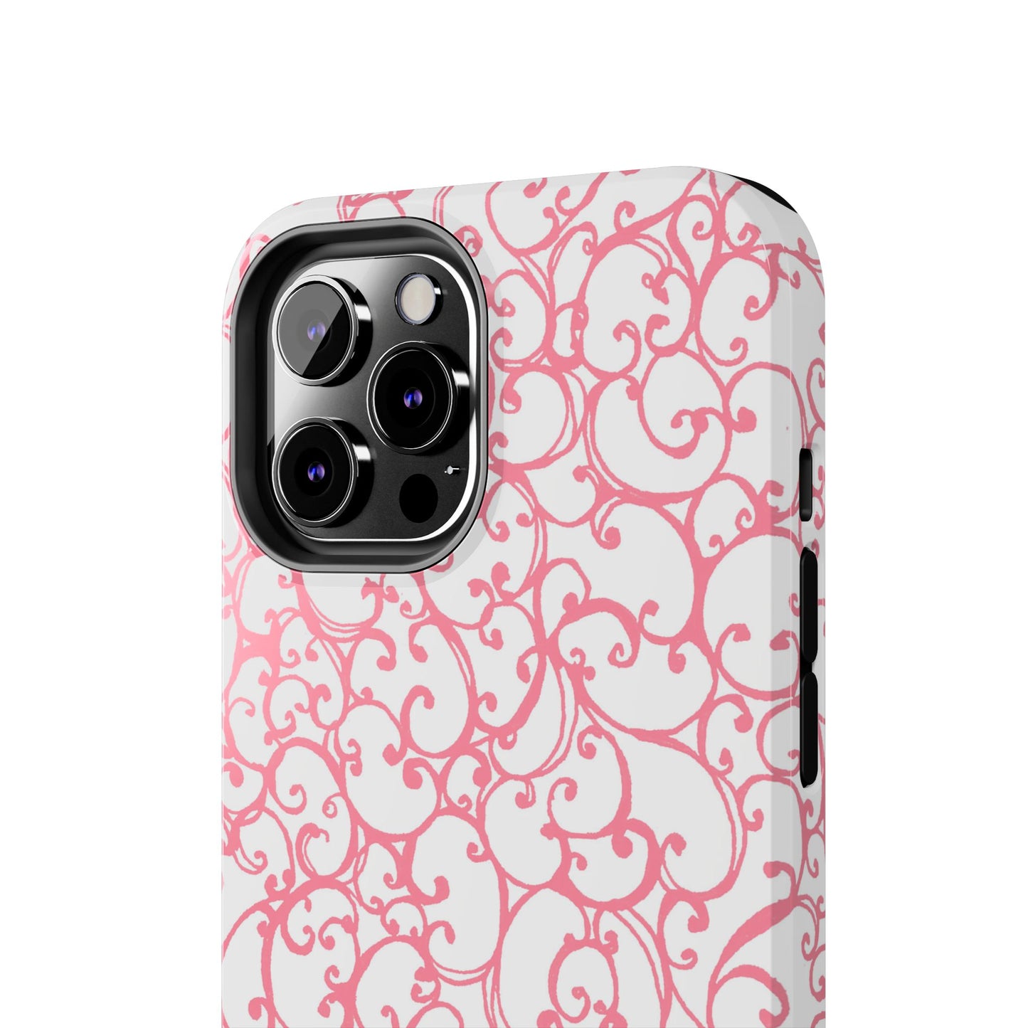 Scrollie White / Pink Phone Case