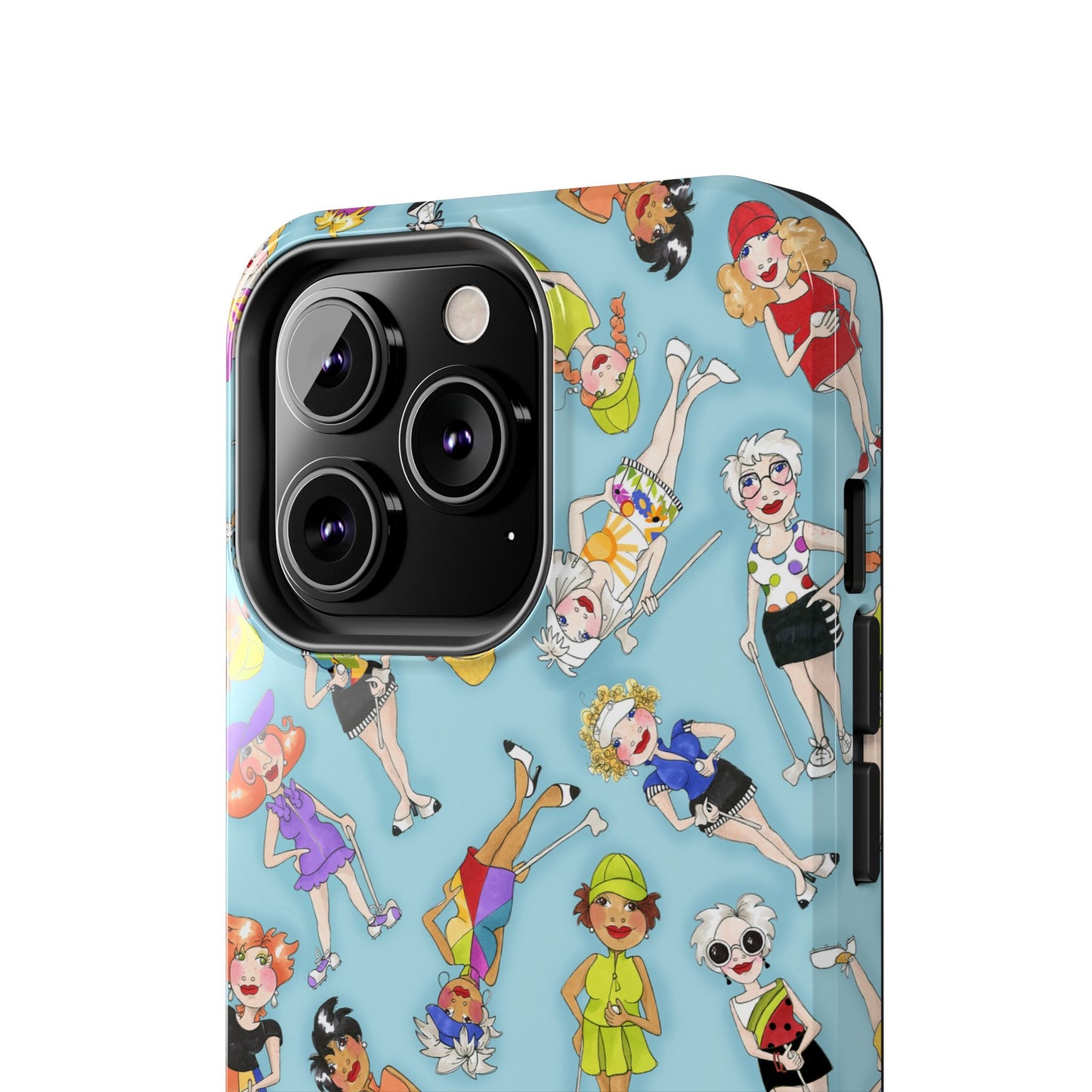 Tossed Golfer Girls Turquoise Phone Case