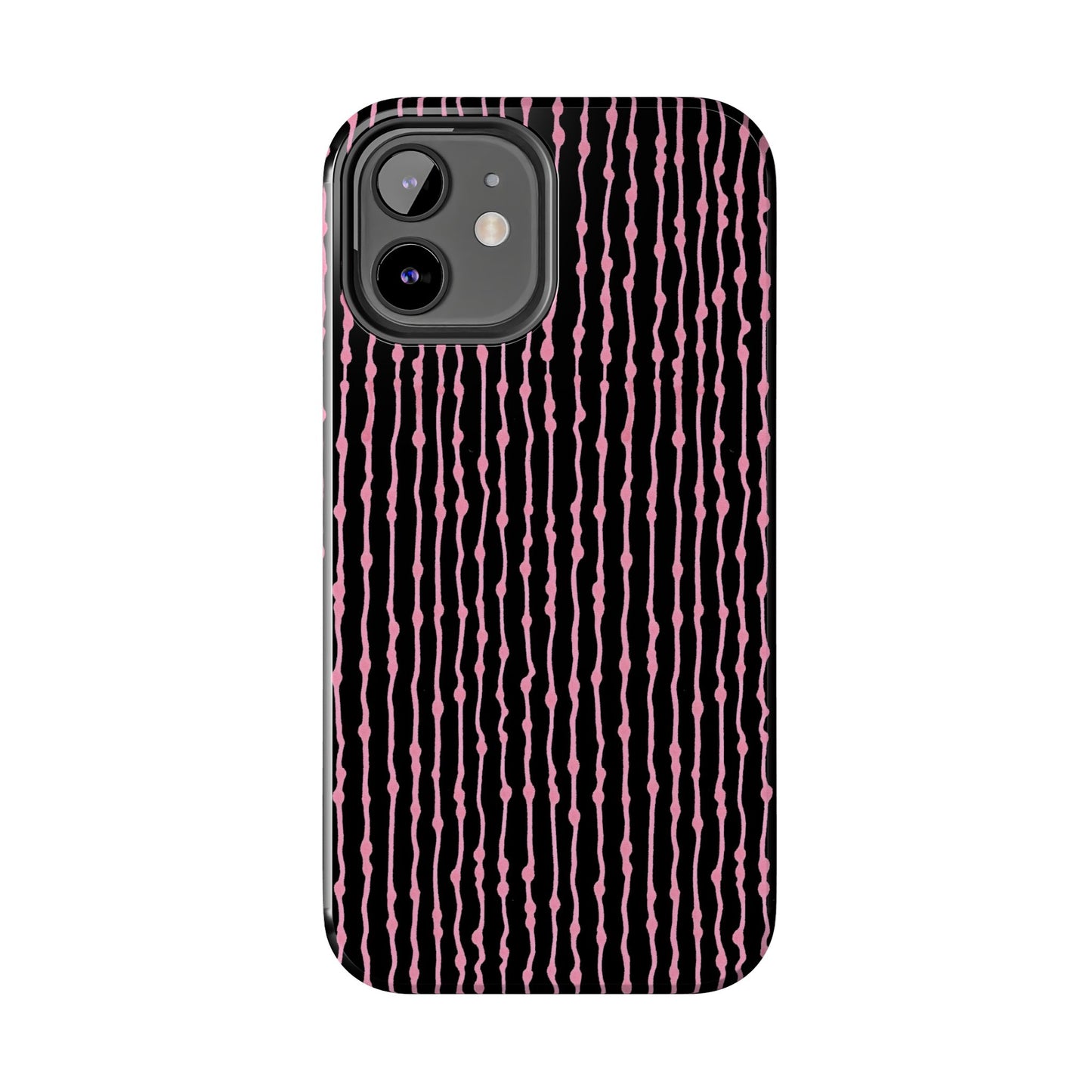 Faux Seersucker Black / Pink Phone Case