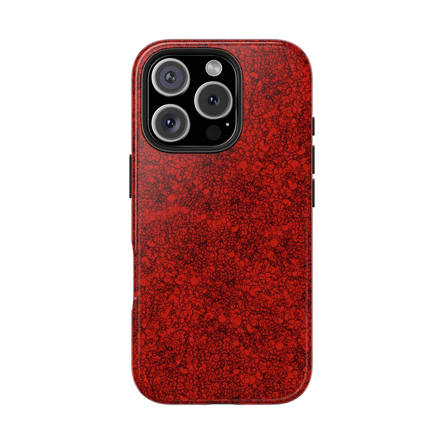 Scribble Red / Black Phone Case