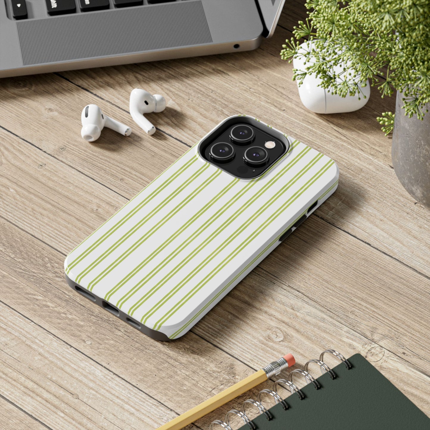 Green Double Stripe Phone Case
