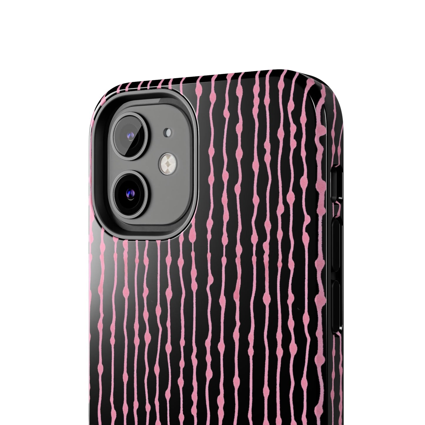 Faux Seersucker Black / Pink Phone Case