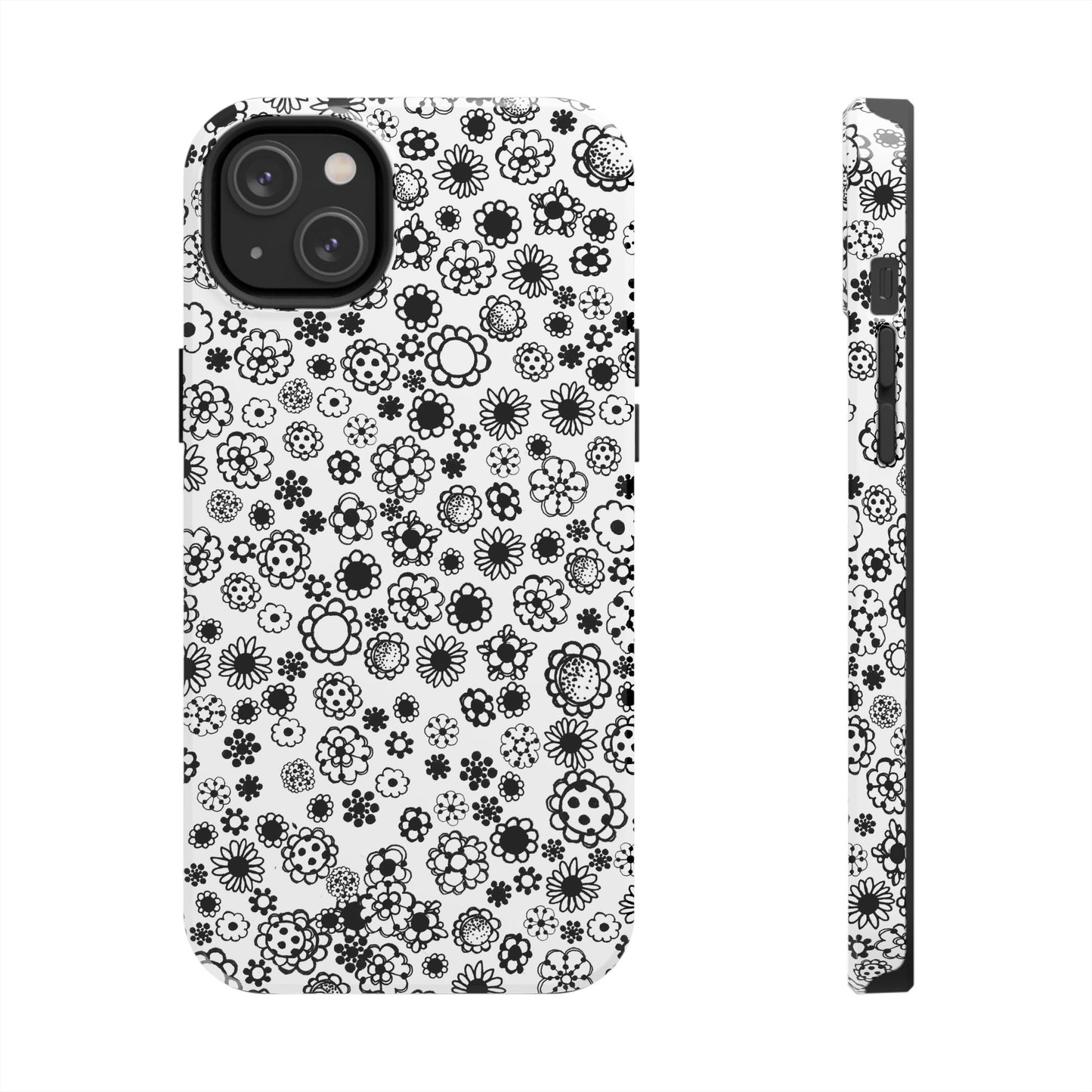 Posie Dots White / Black Phone Case