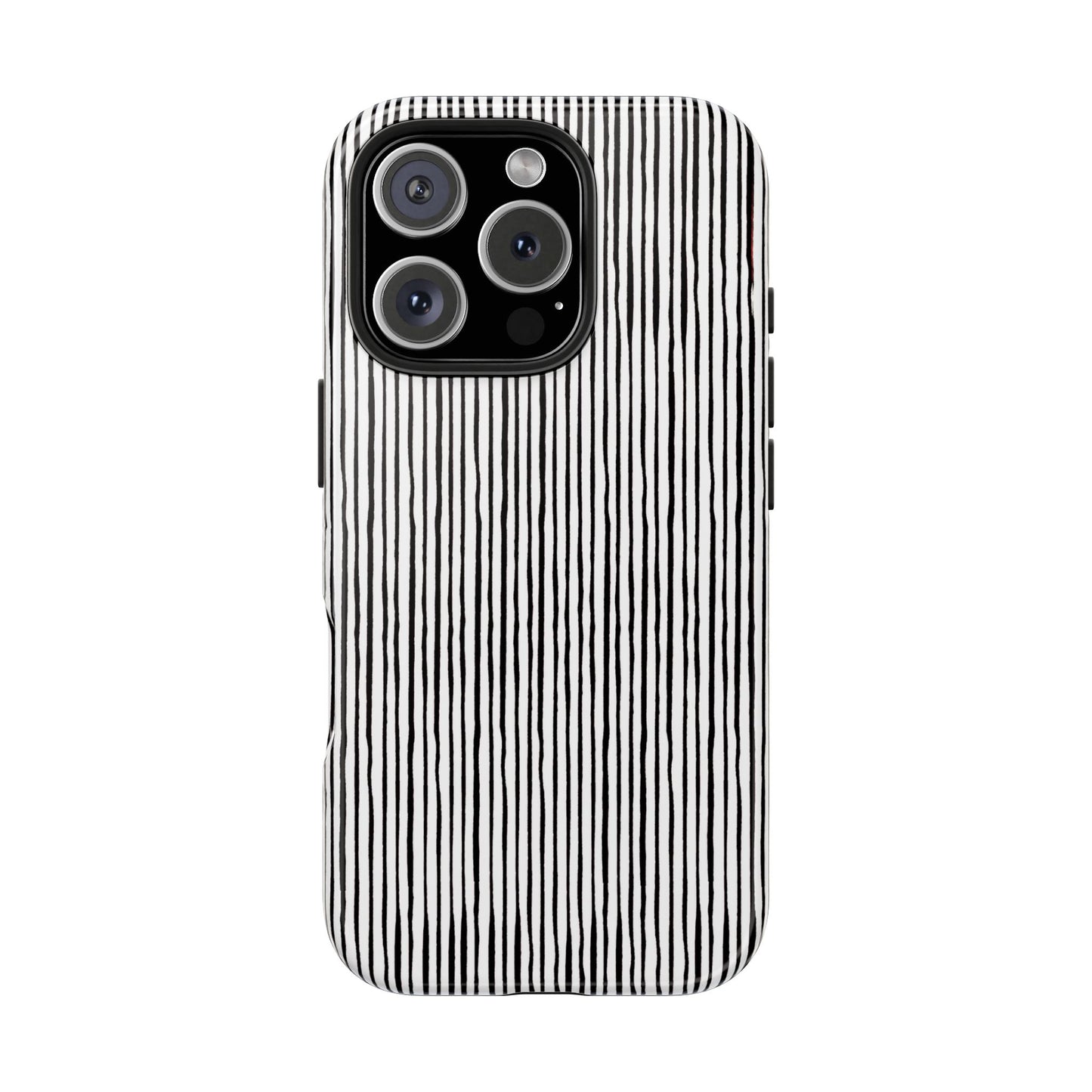 Quirky Pin Stripe White / Black Phone Case