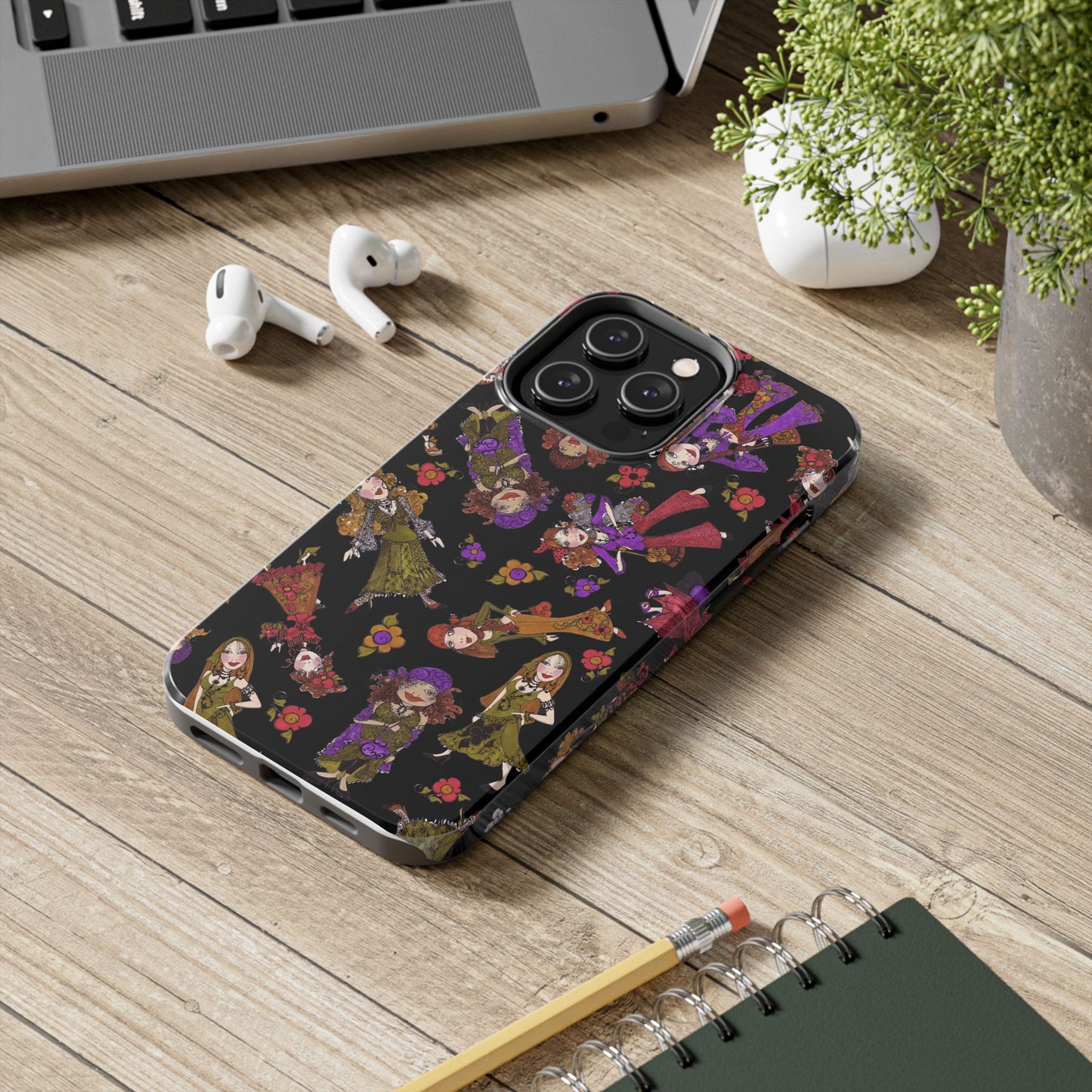 Tossed Gypsies Black Phone Case