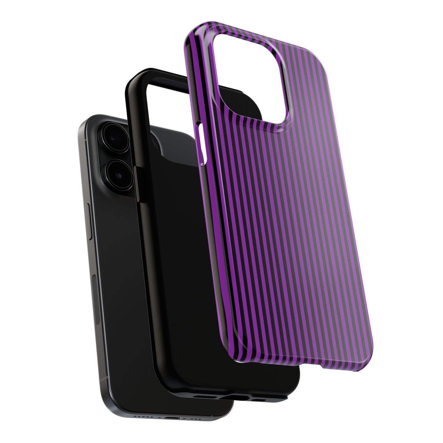 Stripe Purple / Black Phone Case
