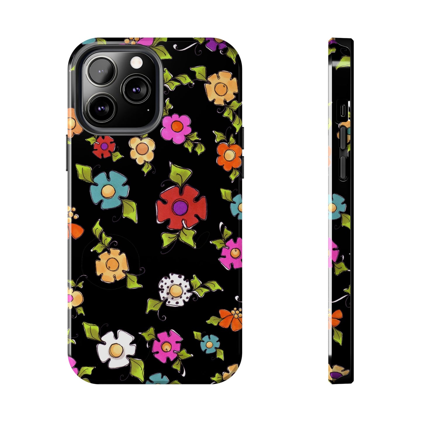 Dog Blooms Black Phone Case