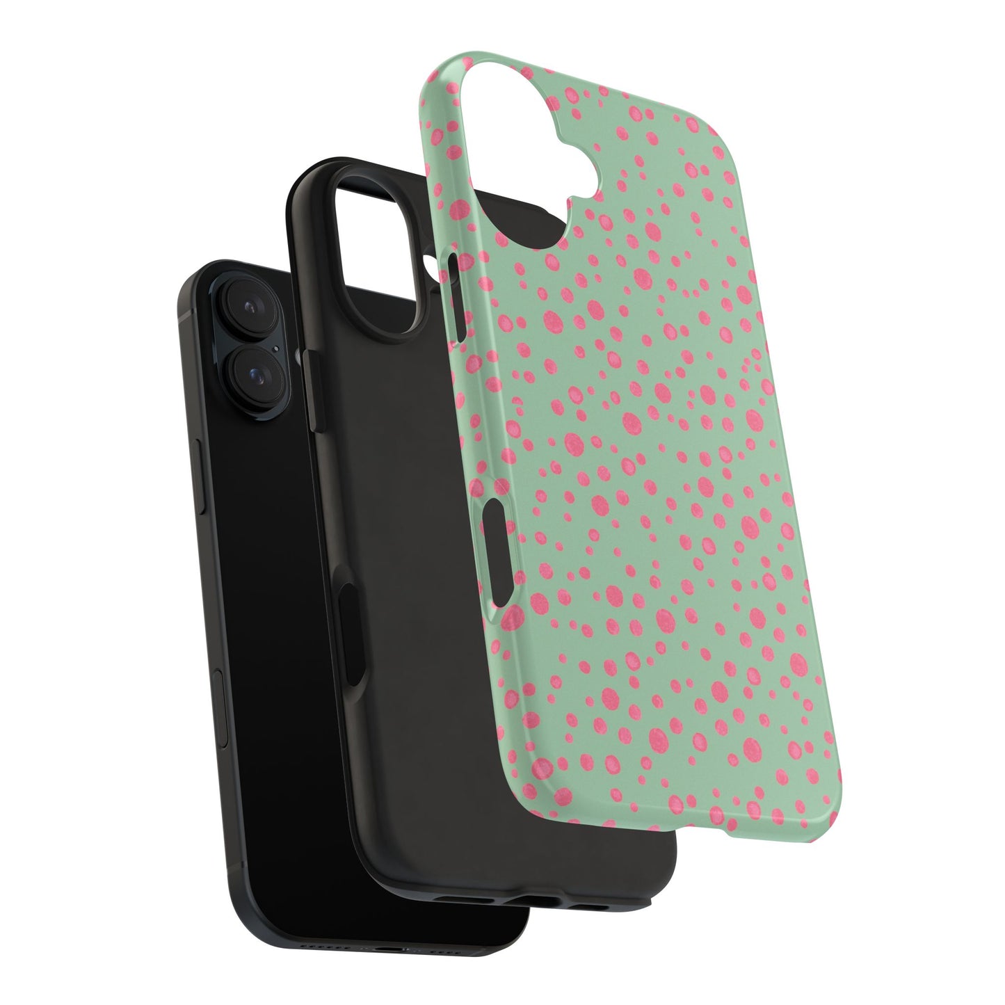 Balloon Dots Sage / Pink Phone Case