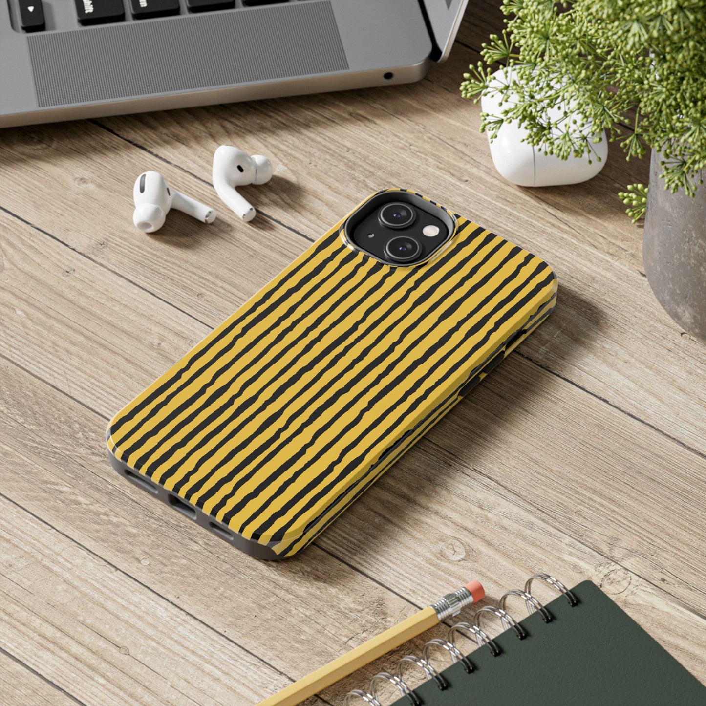 Sorta Stripe Yellow / Black Phone Case
