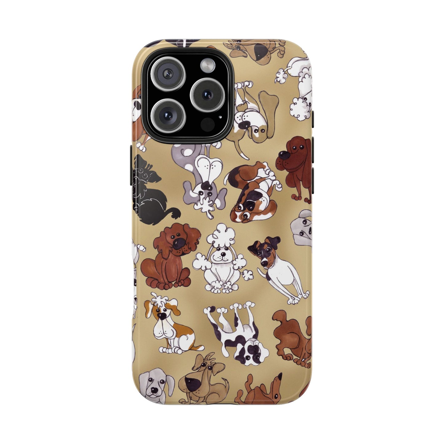 Tossed Doggies Tan Phone Case